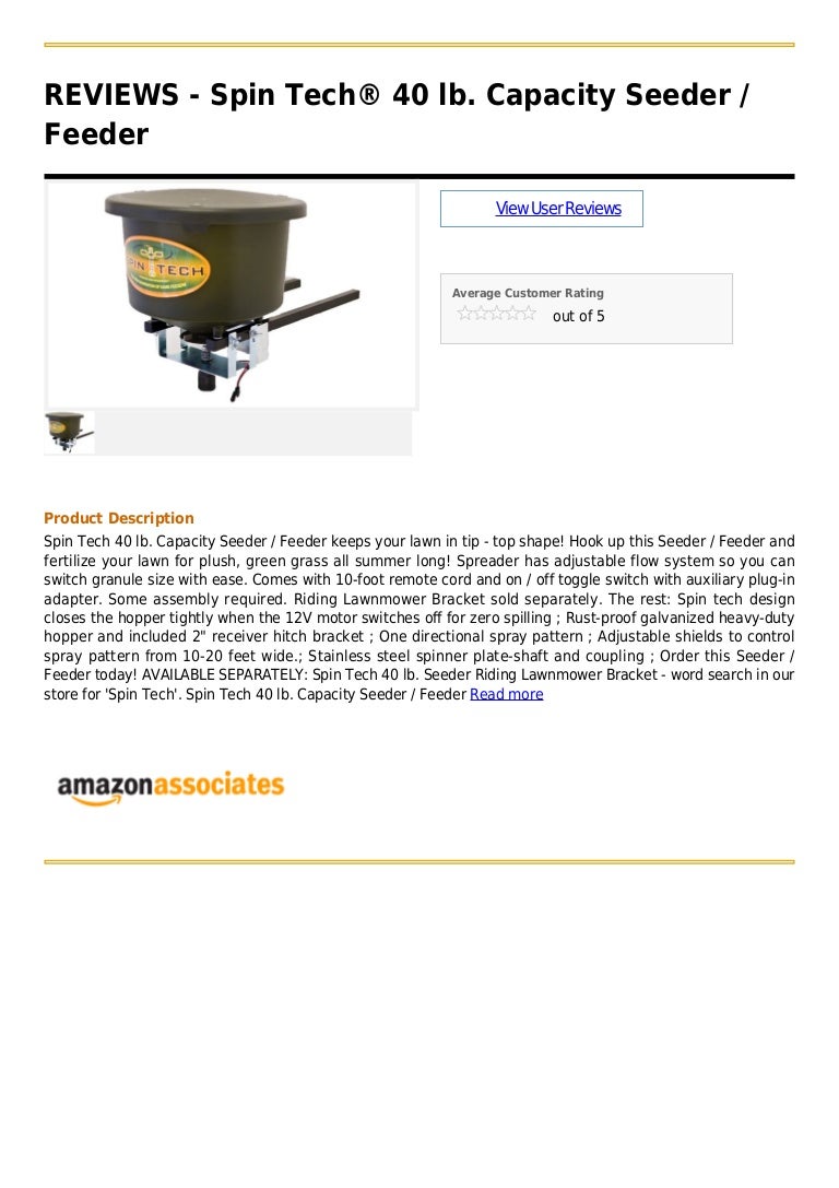 Spin Techa 40 Lb Capacity Seeder Feeder