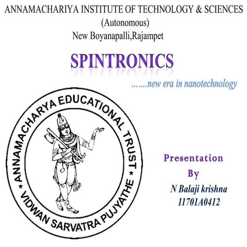 Spintronics : New Era in Nano Tecnology technology