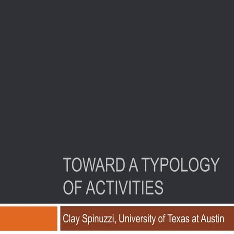Toward a typology of activities