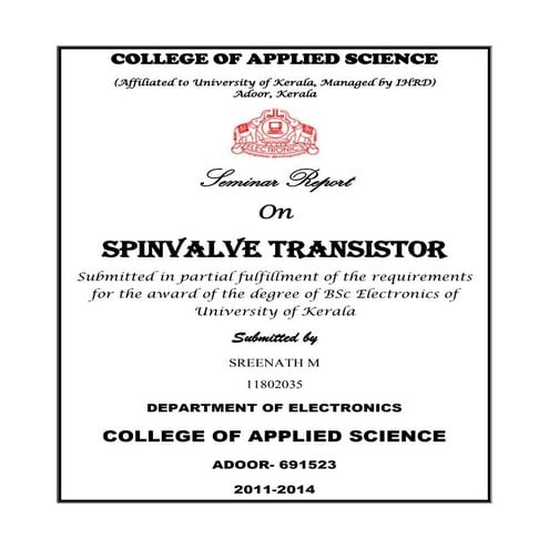 Spin valve sransistor