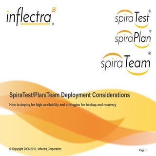 SpiraTeam High Availability and Bac...