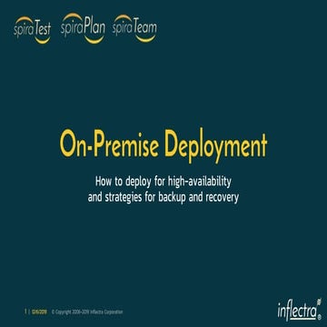 Spira High Availability & Backup & Recovery Information | PPTX