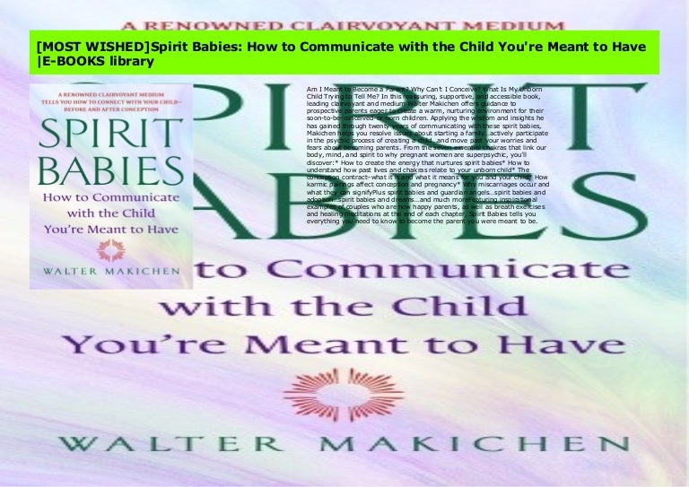[MOST WISHED]Spirit Babies How to Communicate with the Child You're