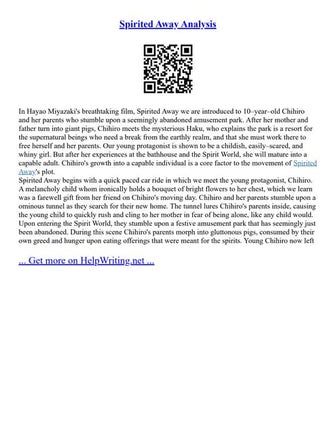 Spirited Away Analysis