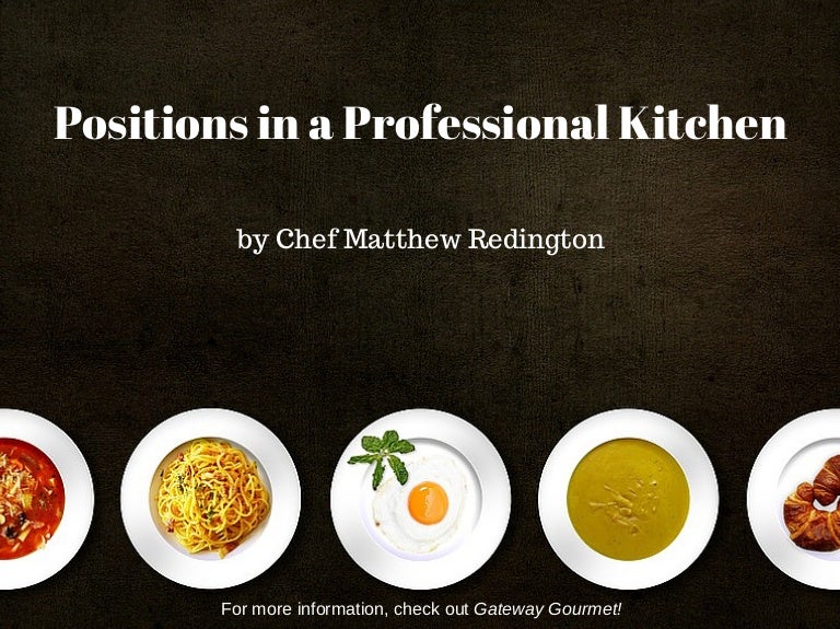 Positions in a Professional Kitchen