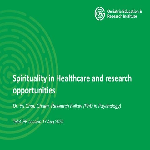 Spirituality yu chou chuen nursing homes