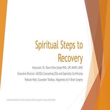 Spiritual steps to recovery