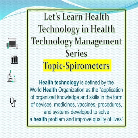 Spirometer- Usage and Maintenance