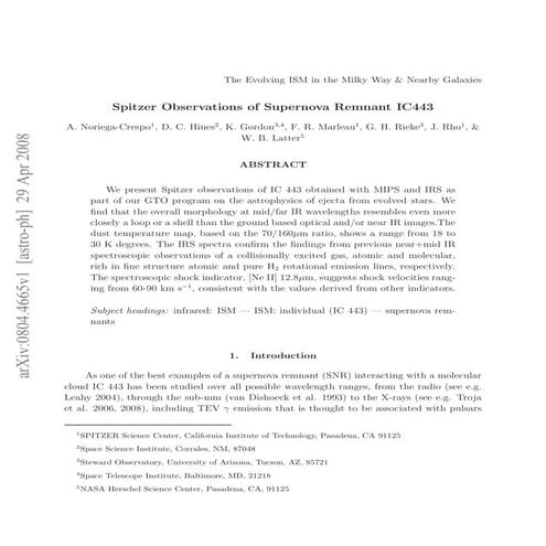 Spitzer observations of_supernova_remmant_ic443