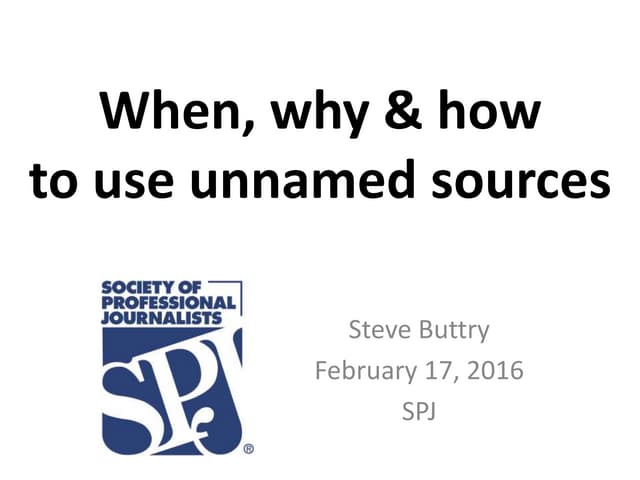Using unnamed sources