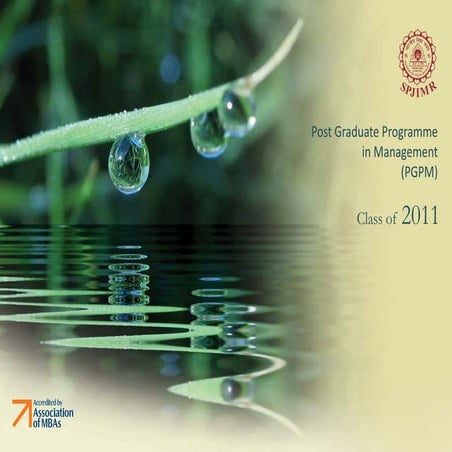 S.P. JAIN (SPJIMR) - PGPM - 2011 - Brochure