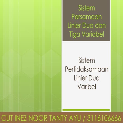 SPLDV & SPLTV (dari Guru).