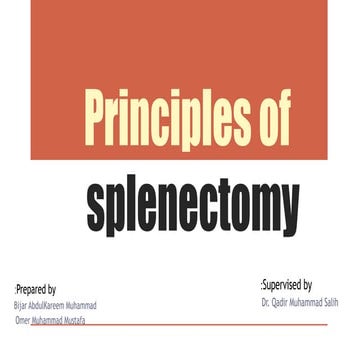 Comprehensive Principles and Practices of Splenectomy Surgery | PPTX