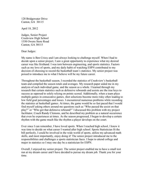 Letter to the Judges