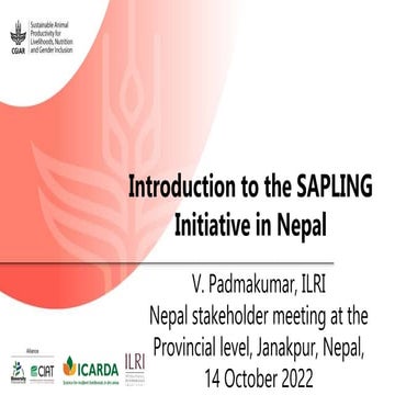 Introduction to the SAPLING Initiative in Nepal