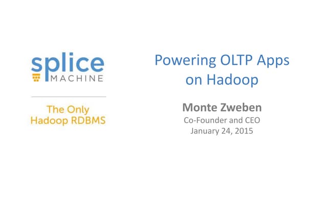 January 2015 HUG: Using HBase Co-Processors to Build a Distributed, Transacti...