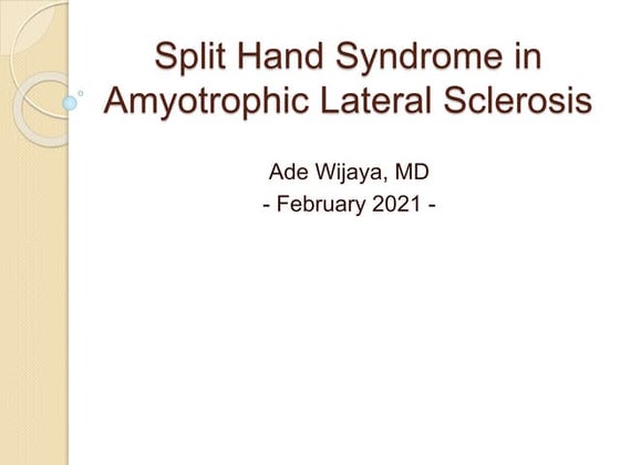 Electrodiagnostic Evaluation of Amyotrophic Lateral Sclerosis | PPT