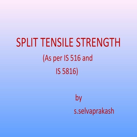 Split tensile strength in concrete