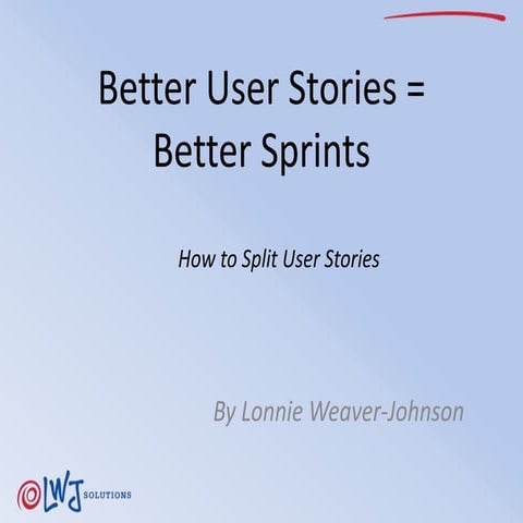 Splitting user stories