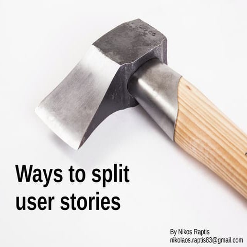 Ways to split user stories