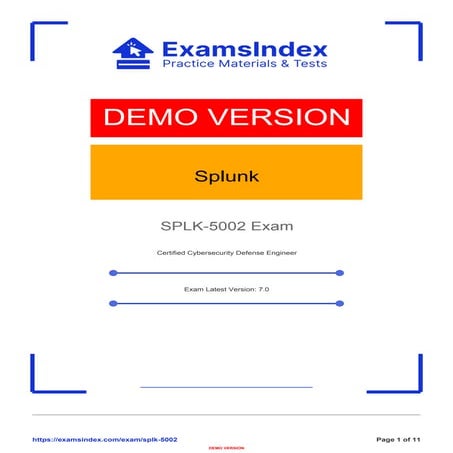 Splunk Enterprise Security Certified Admin SPLK-5002