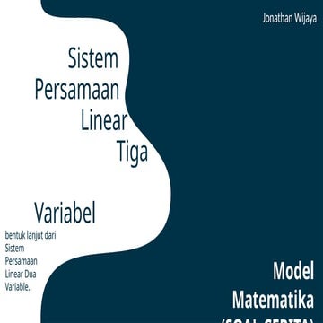 Sistem Persamaan Linier Tiga Variabel part 2 | PPTX