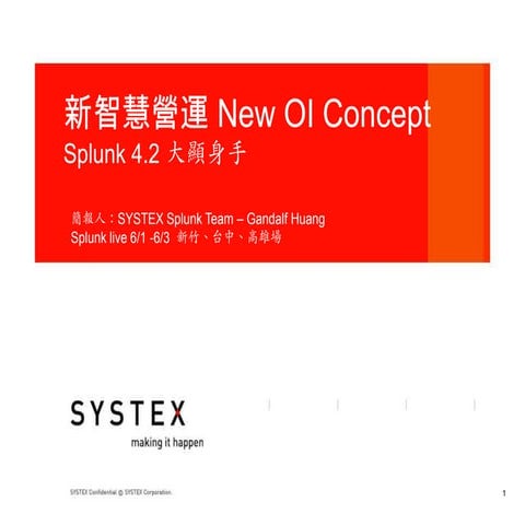 查小三 + 新智慧營運 Splunk4.2大顯身手 | PPTX