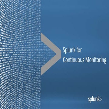 Splunk FISMA for Continuous Monitoring 