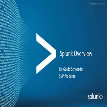 Splunk corporate overview German 2012