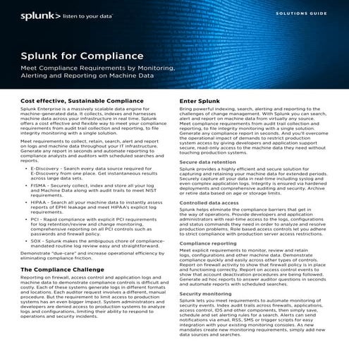 Splunk for compliance