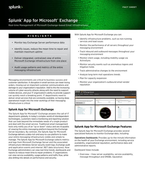 Splunk for exchange