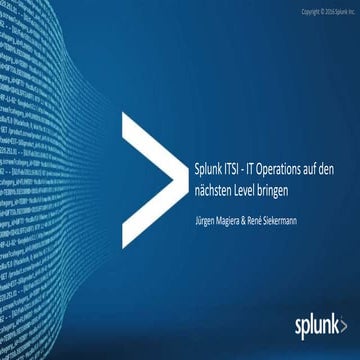 Splunk Webinar – IT Operations auf den nächsten Level bringen