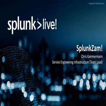 SplunkLive! London 2016 - Shazam
