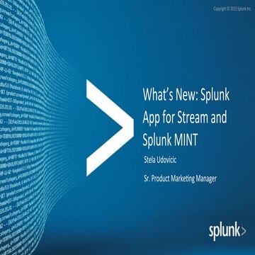 SplunkLive! London - Splunk App for Stream & MINT Breakout