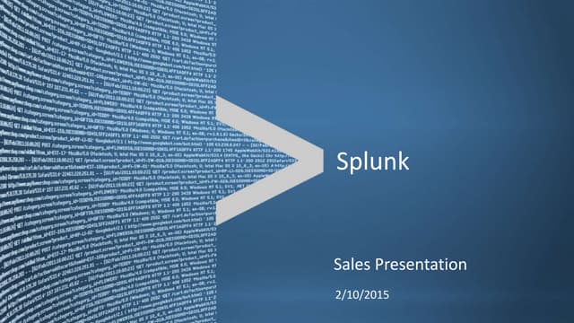 Splunk sales presentation