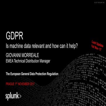 Splunk: How Machine Data Supports GDPR Compliance