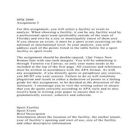 SPM 2000Assignment 3For this assignment, you will select a f.docx