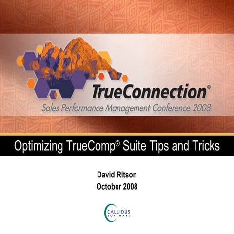 Optimizing Callidus TrueComp Suite: Tips and Tricks