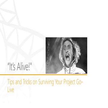 SharePoint Ottawa - "It's Alive" Project Go Live Tips and Tricks