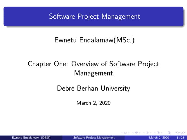 Overview of Software Project Management