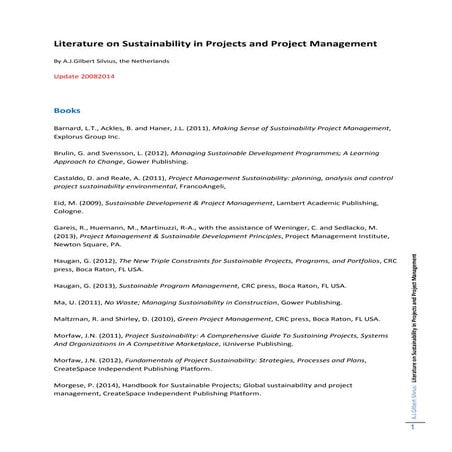 Overview of literature on Sustainability in Project Management