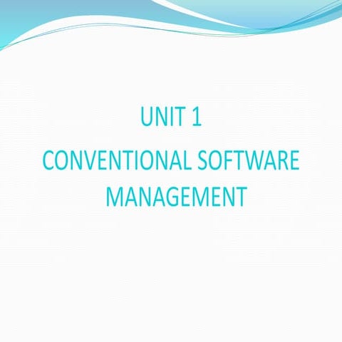Software project management Unit-1 Conventional software management systems
