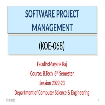 Introduction to Software Project Management: Key Concepts, Objectives, Challe...
