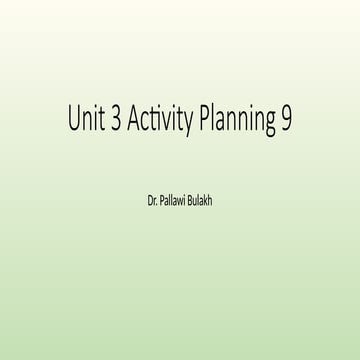 Software Project Management UNIT 3 Activity planning