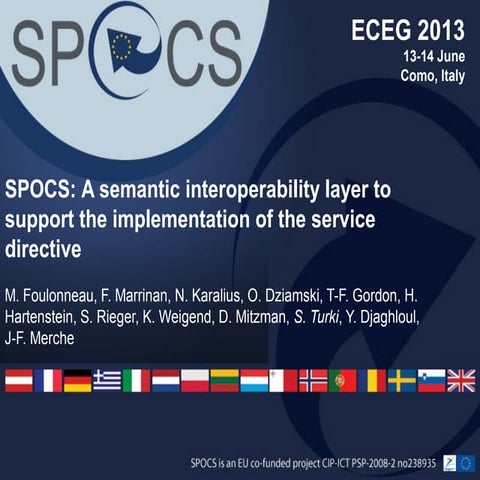 SPOCS: A semantic interoperability layer to support the implementation of the service directive