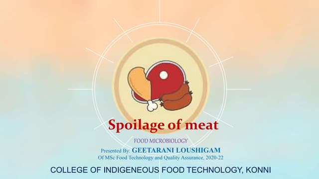 Spoilage of Meat and Meat products