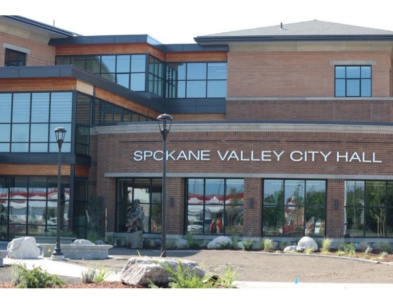 Spokane Valley City Hall 4 minutes drive to the west of Spokane Valle…