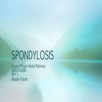 Spondylosis
