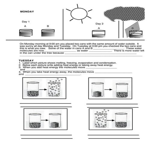 States of matter (worksheet)