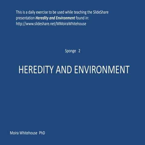 Heredity and environment  (worksheet 2)